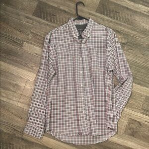 Van Heusen Red and White Casual Button Down Shirt